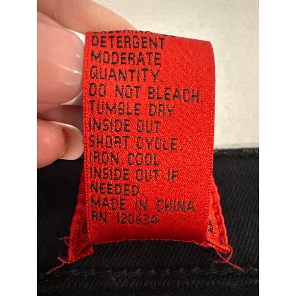 V Christina Womens Jeans Sz 10 Black Embroidered Floral Red Roses Boho FairyCore - Picture 5 of 10